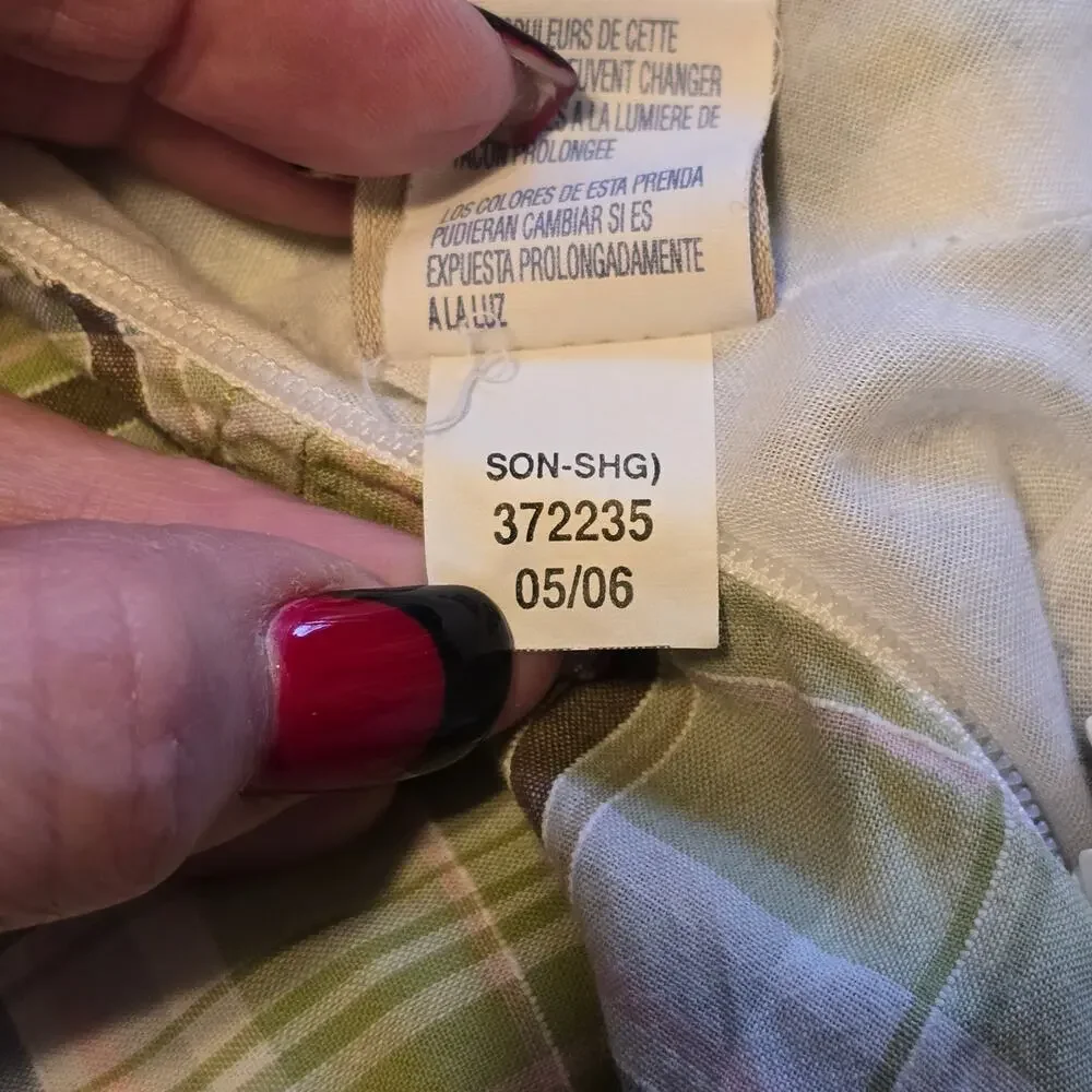 Vintage Tommy Jeans Babydoll Dress Womens Size Medium Green Plaid Preppy Y2K - Picture 6 of 14